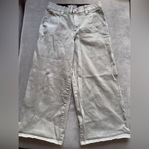 *rare* Democracy Light Gray Wide Leg Pants with Black Waistband